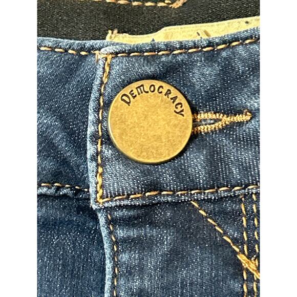 Democracy Jeans 22W Ab Solution Elastic Waist Blue Denim Straight Leg Stretch - Picture 4 of 12